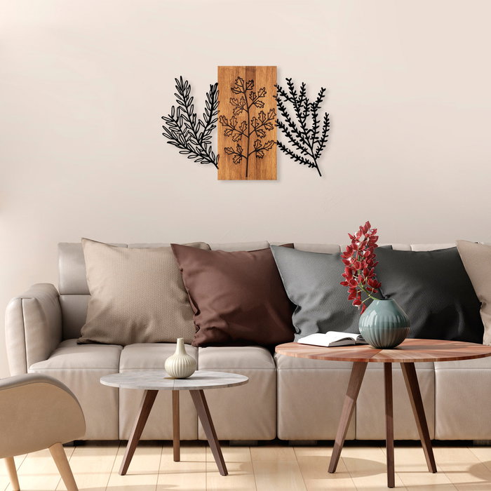 Wallity Triple Herbs - 385 Escultura de pared de madera y metal